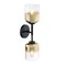 Designers Fountain Gatsby 5.25 in. 2-Light Matte Black Wall Sconce Light with Gold Ombre Shades for Bathrooms D306M-2WS-MB - alternate 5